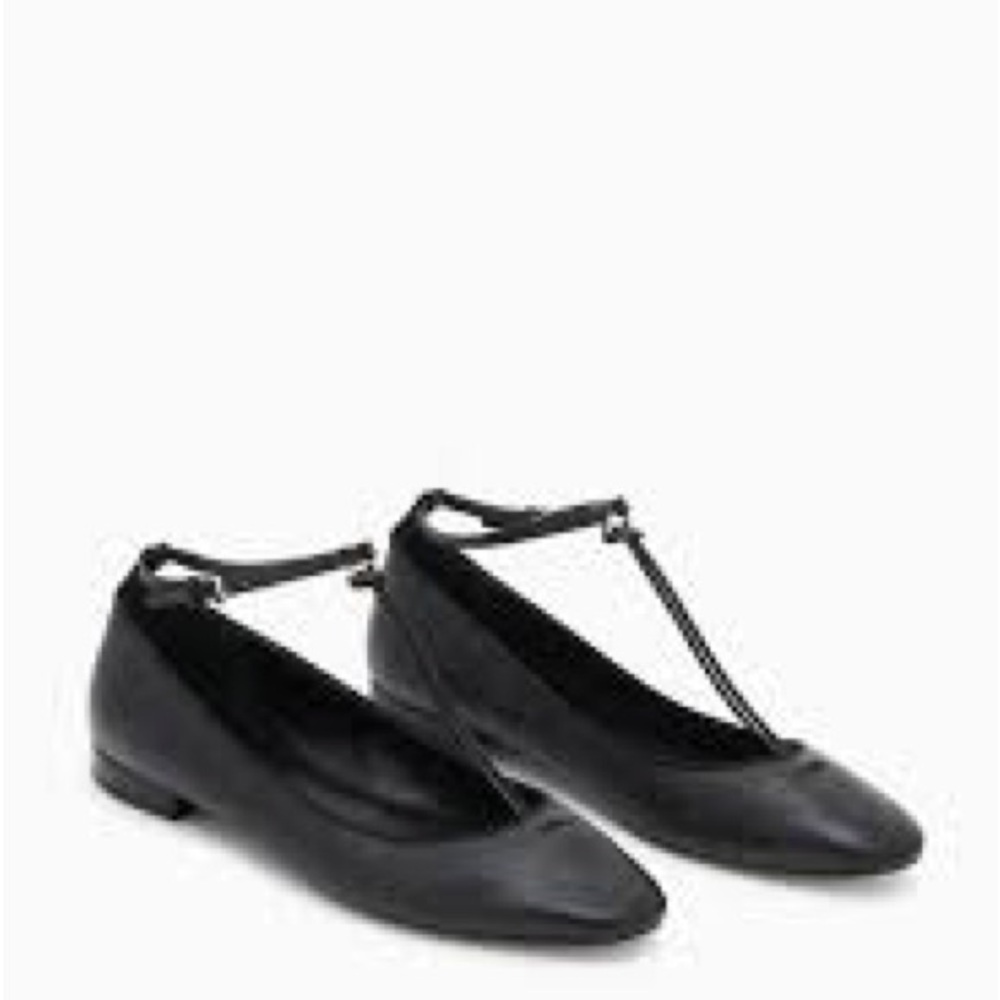 Black T-Strap Ballet Flats